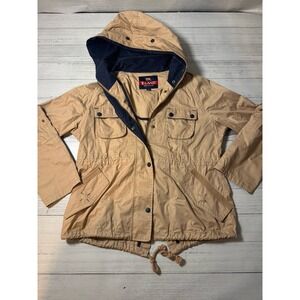 Women's Trench Coat Medium Beige E-Land Brand Hooded